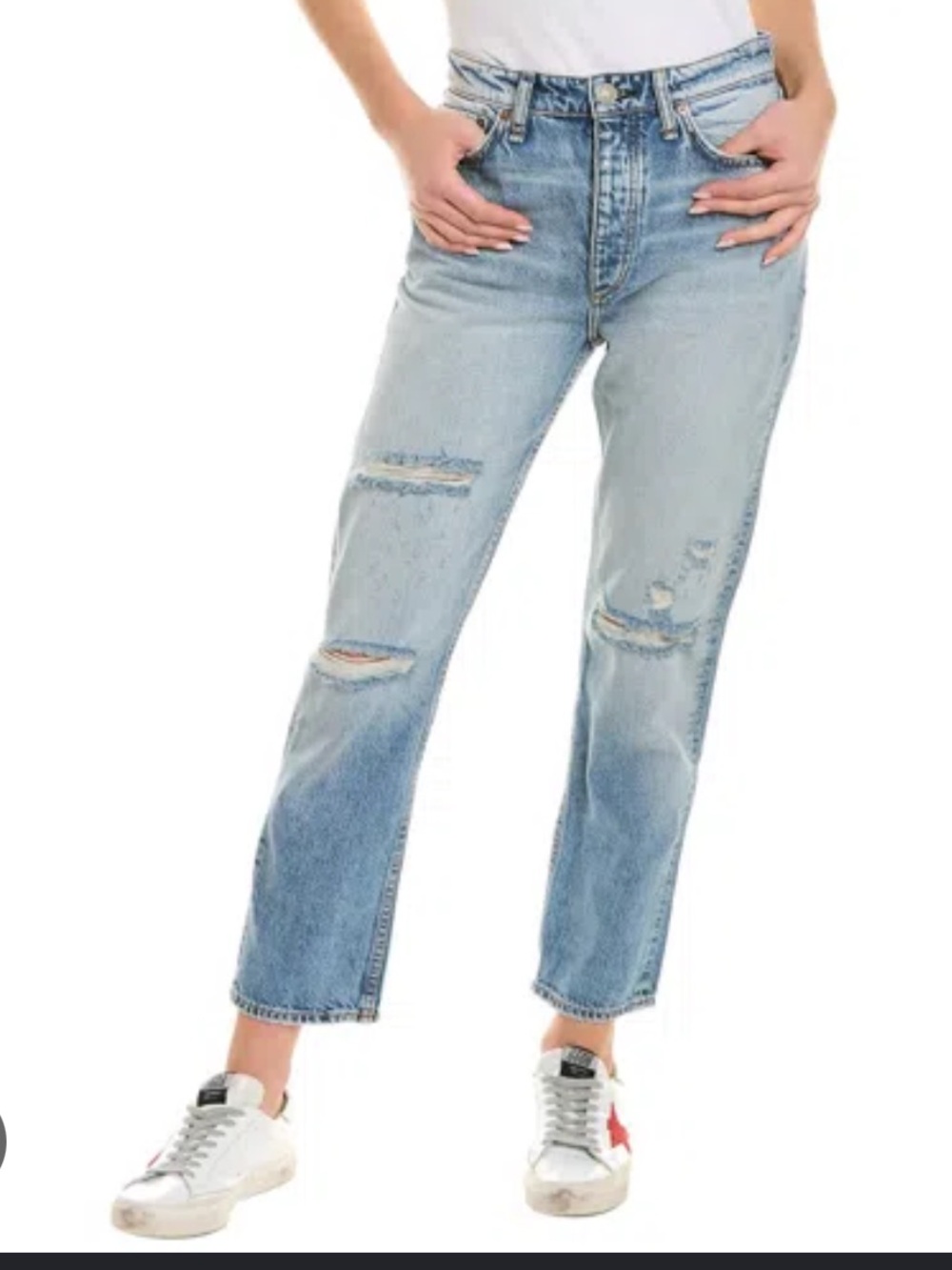 rag & bone Nina High Rise Cigarette distressed relaxed jeans